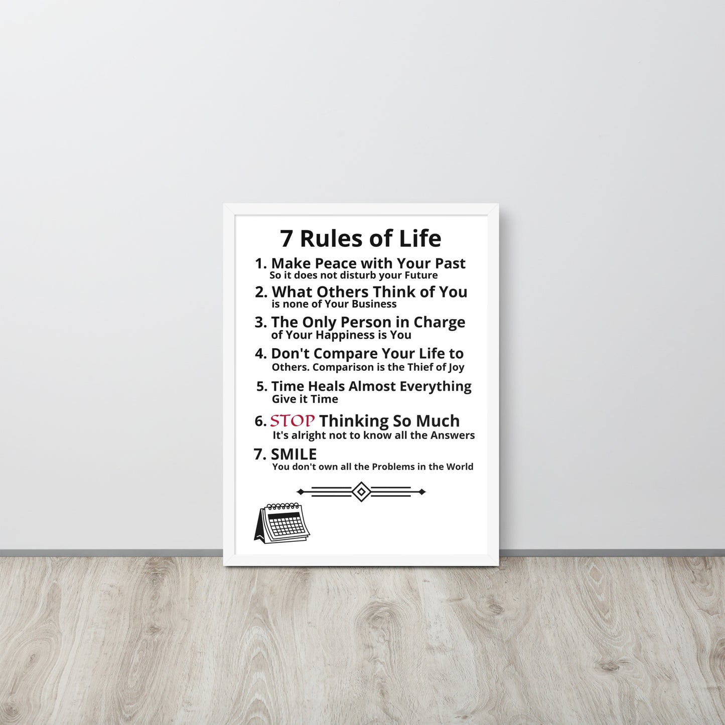 Framed Rules of Life Poster
