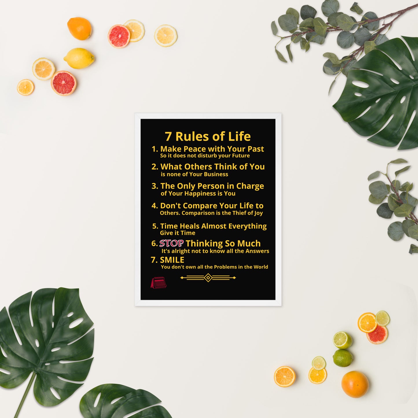 Framed Rules of Life Poster