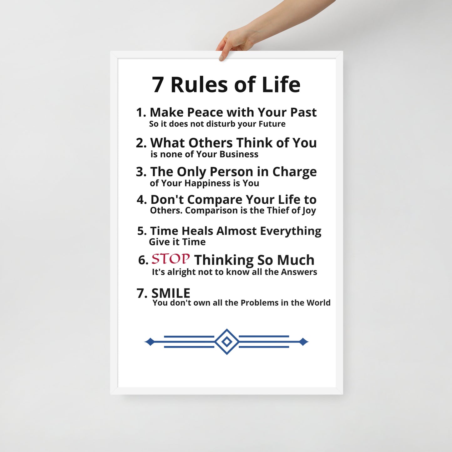 Framed Rules of Life Poster