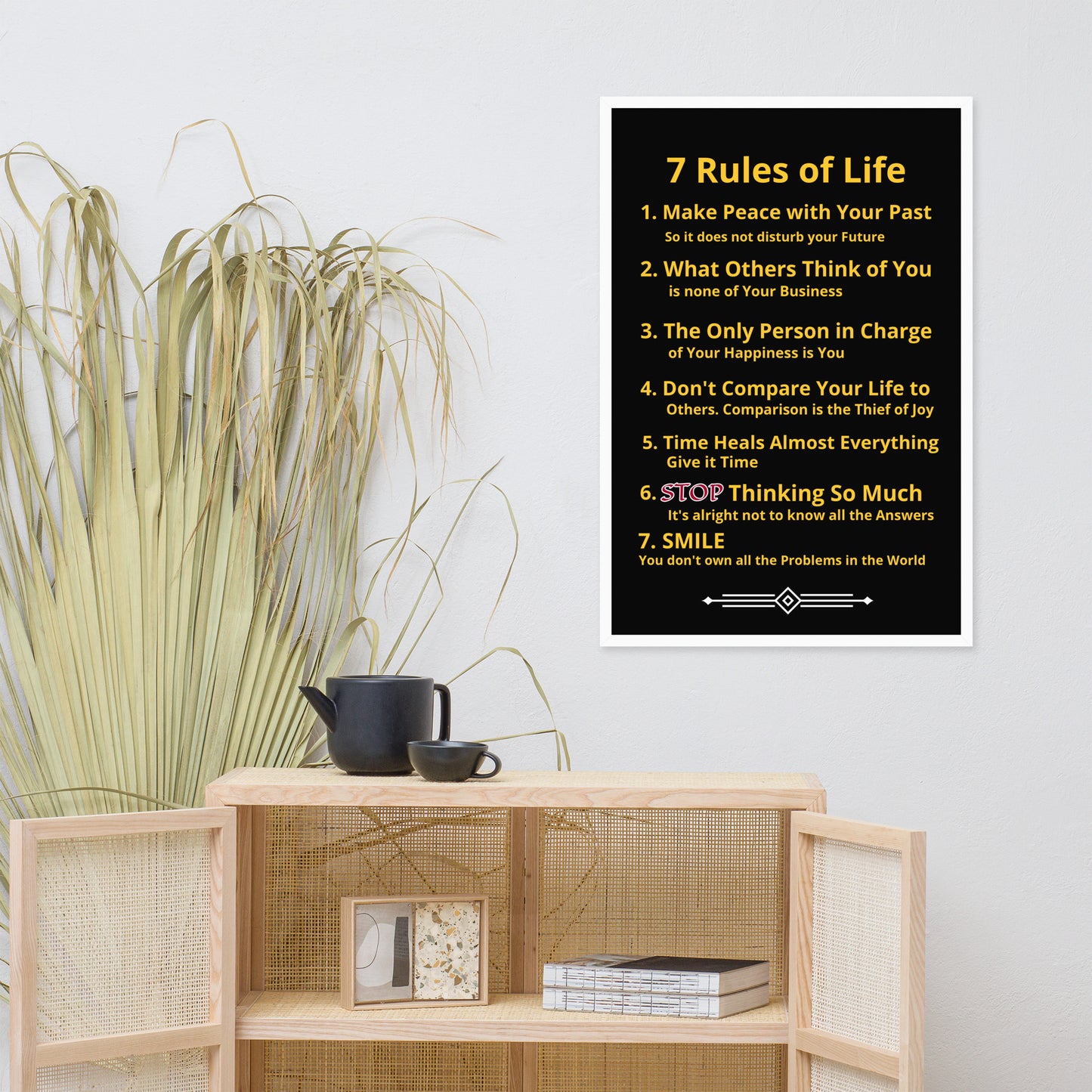 Framed Rules of Life Poster