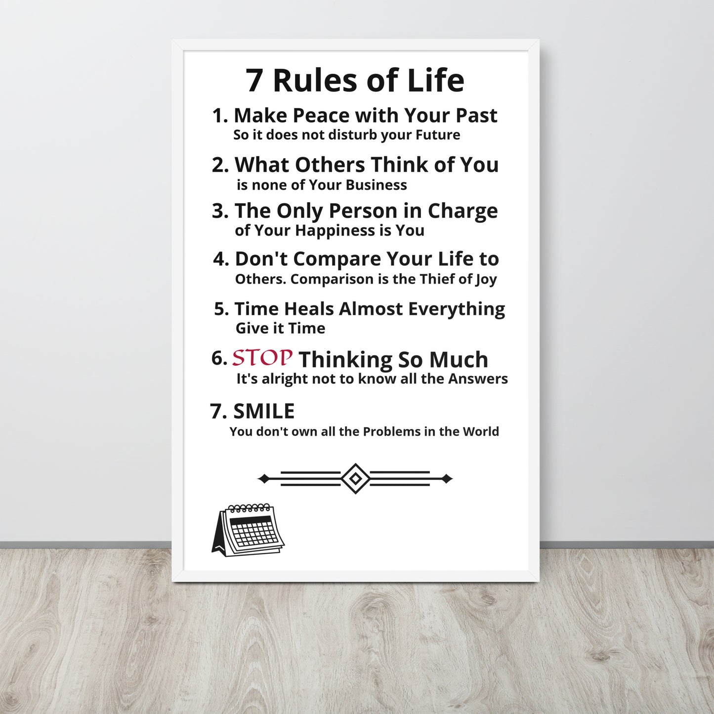 Framed Rules of Life Poster