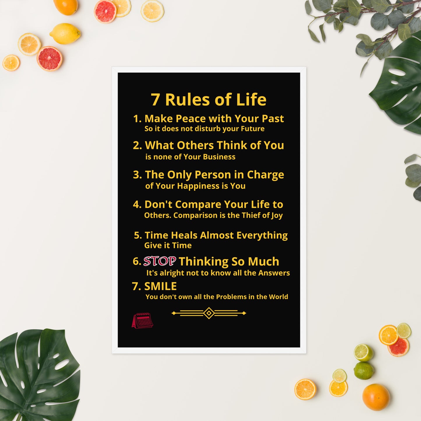 Framed Rules of Life Poster