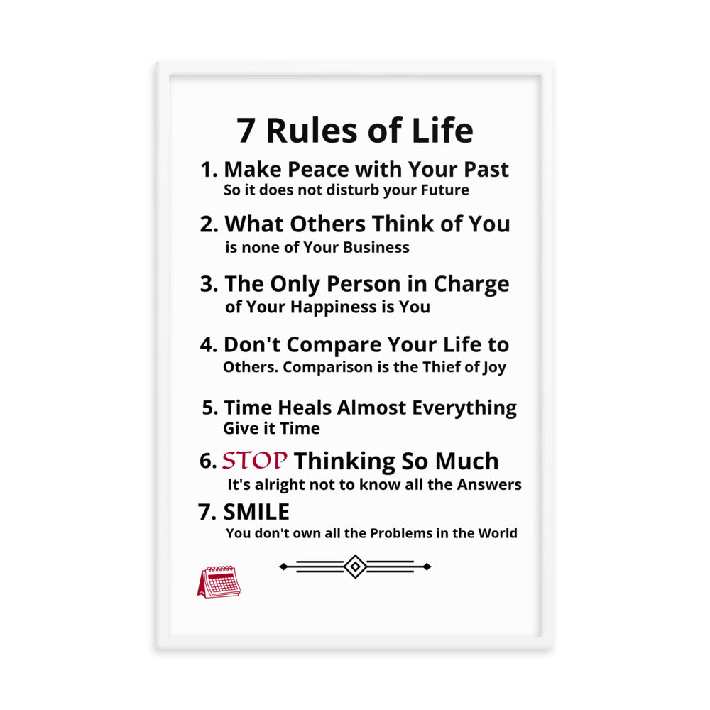 Framed Rules of Life Poster