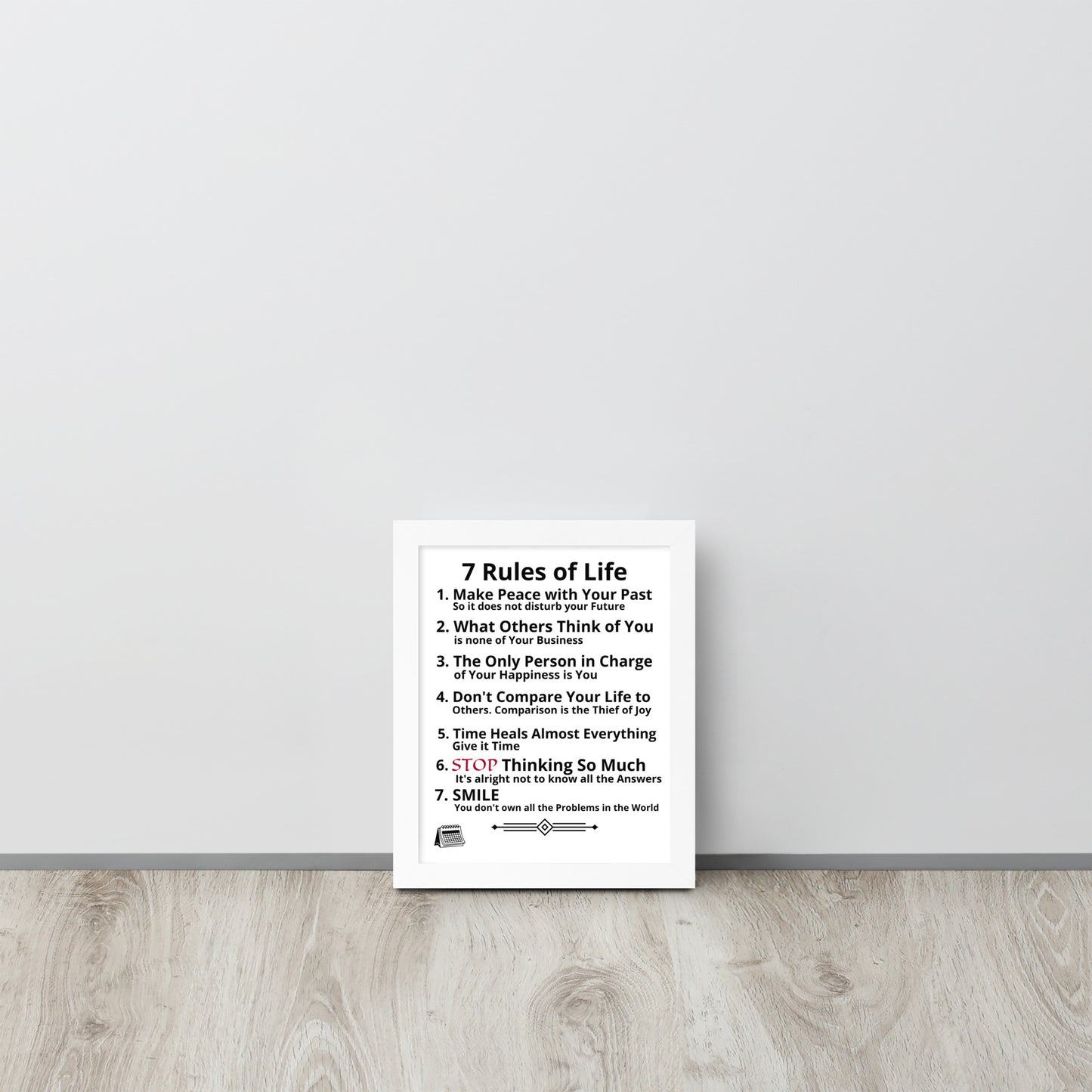 Framed Rules of Life Poster