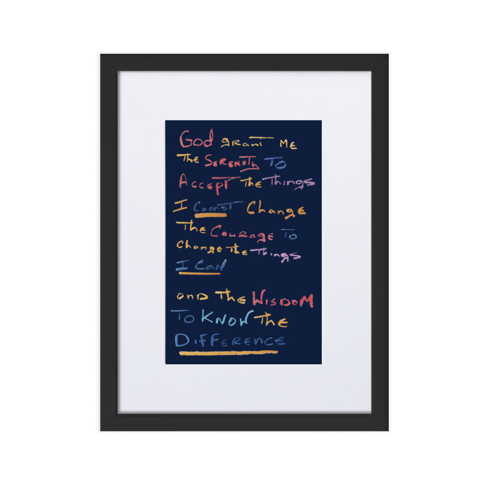 Serenity Prayer Framed Poster With Mat