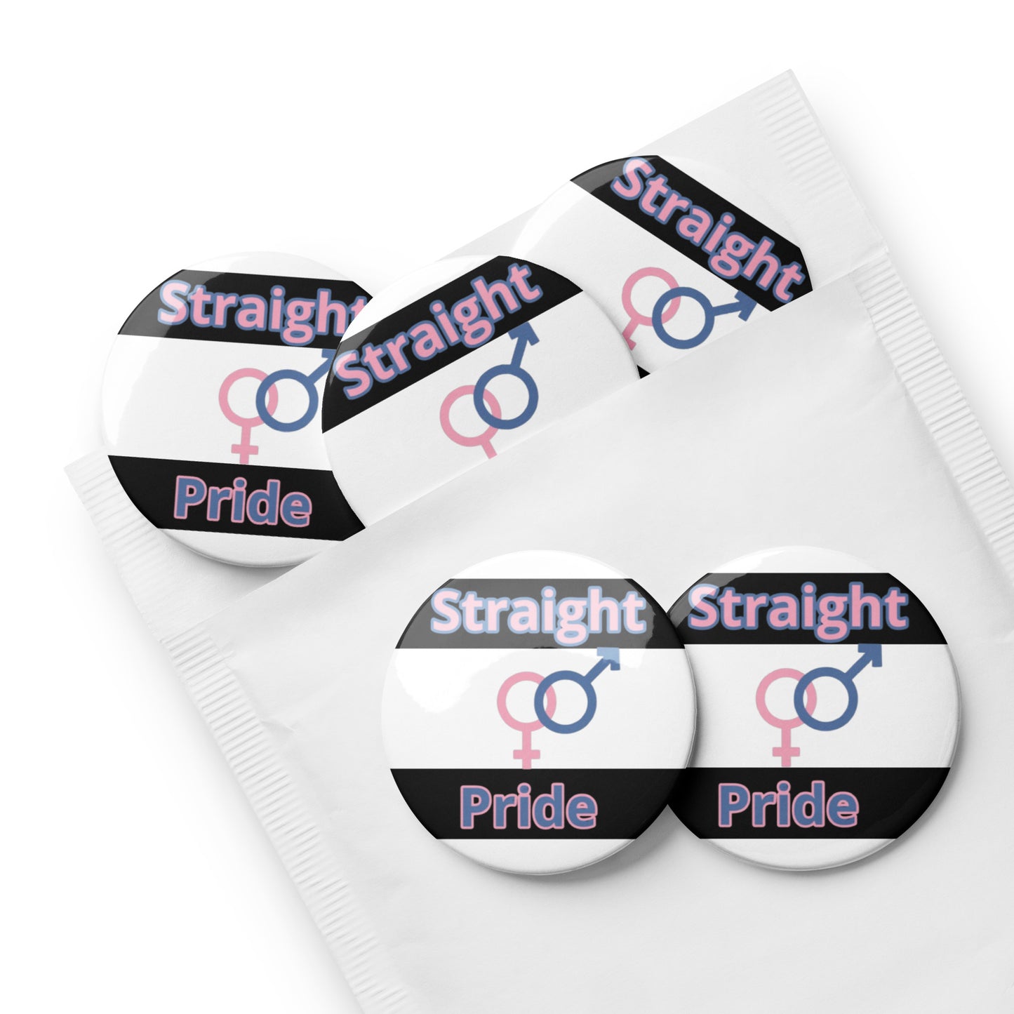 Straight Pride Buttons 5pk