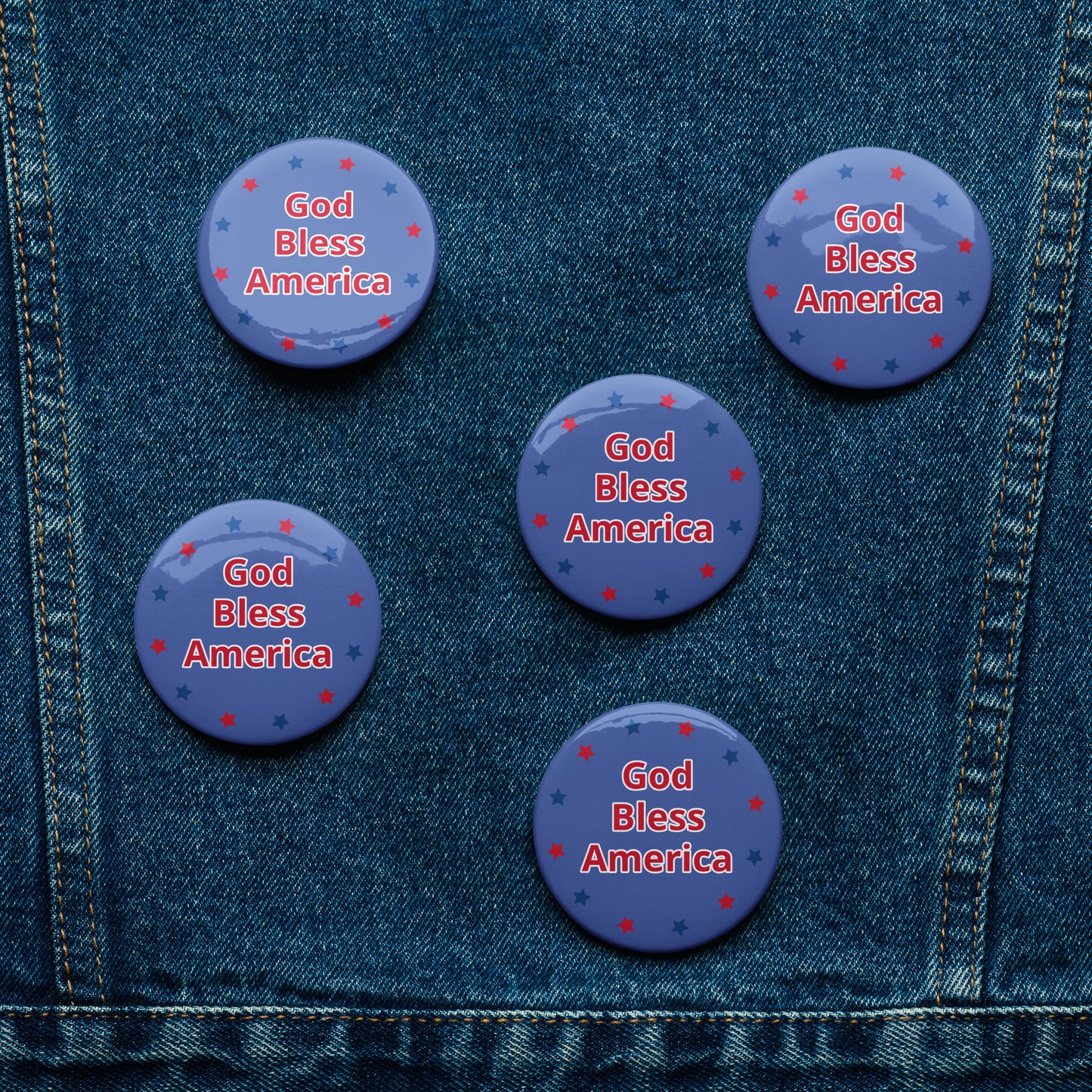 Patriotic Buttons 5pk