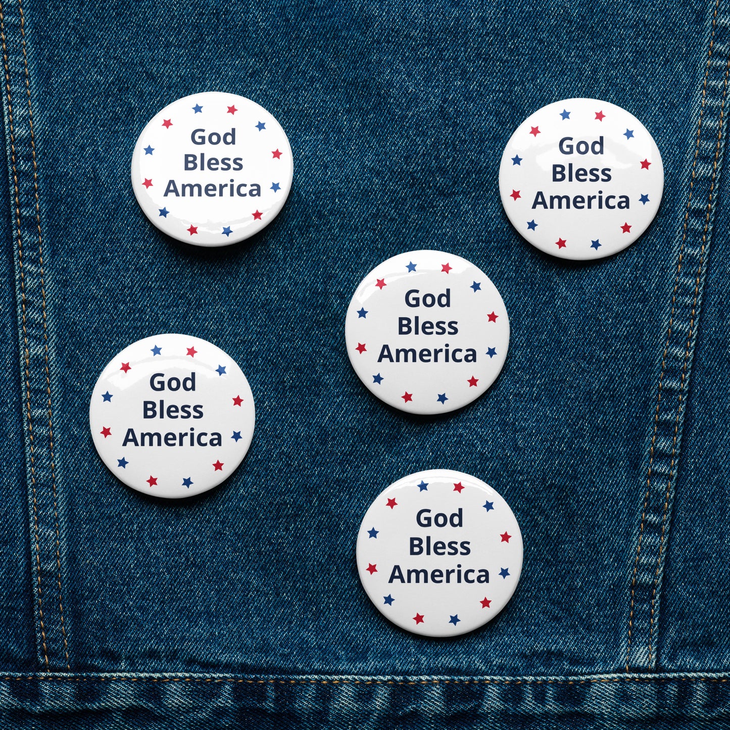Patriotic Buttons 5pk