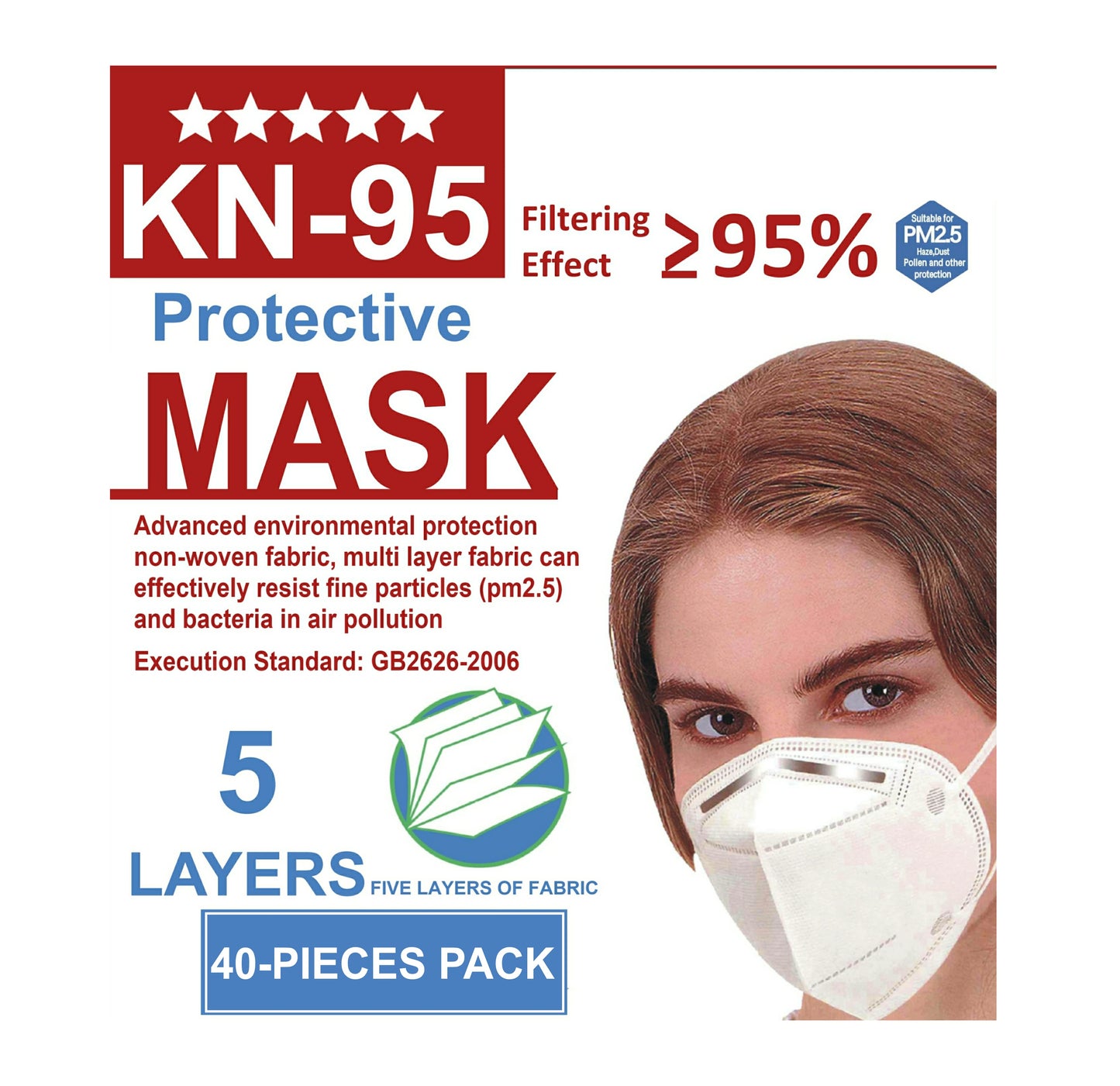 KN-95 Mask - 40 Pk