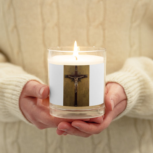 Crucifix Candle with Lid
