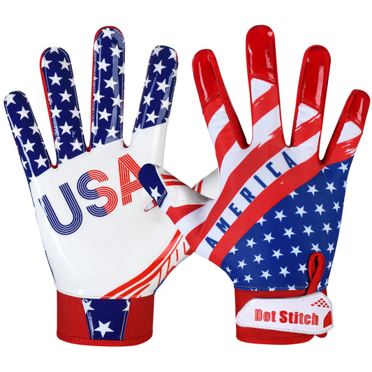American Flag Youth Football Gloves