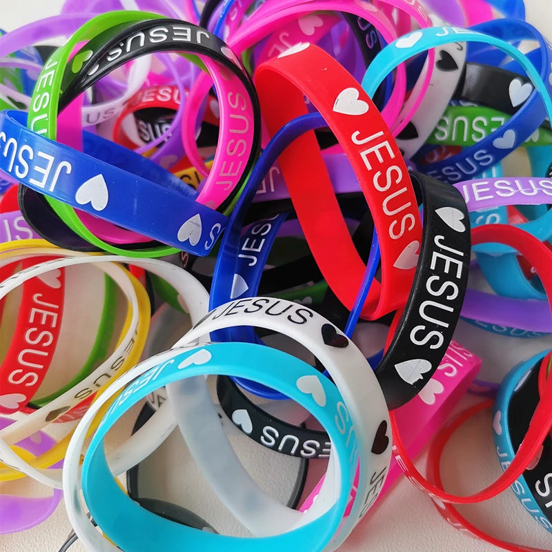 Jesus Silicone Bracelets 20pk