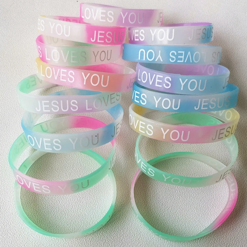 Jesus Silicone Bracelets 20pk