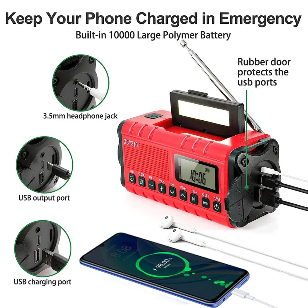 Portable Emergency Hand Crank Solar Radio