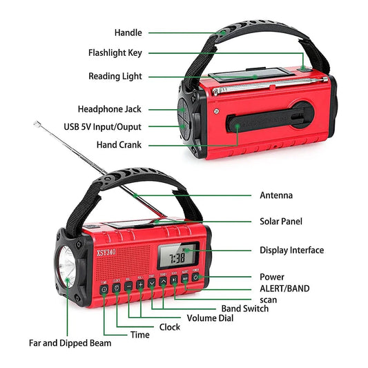 Portable Emergency Hand Crank Solar Radio