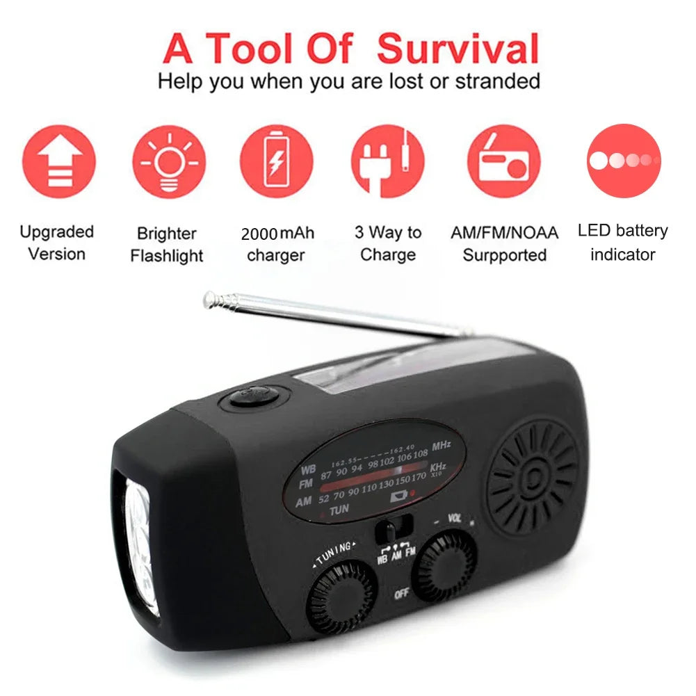 Portable Emergency Hand Crank Solar Radio