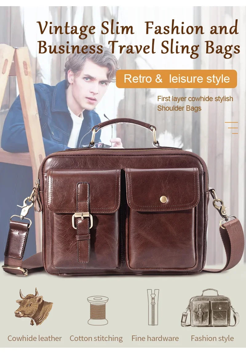 Cowhide Leather Briefcase