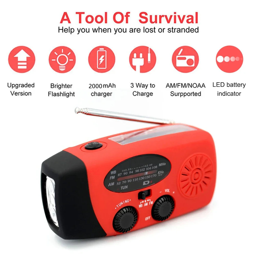 Portable Emergency Hand Crank Solar Radio