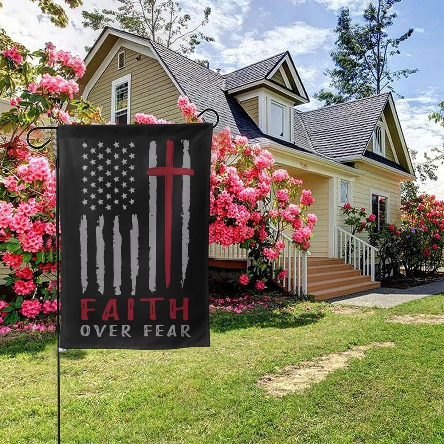 Faith Over Fear Garden Flag Double Sided