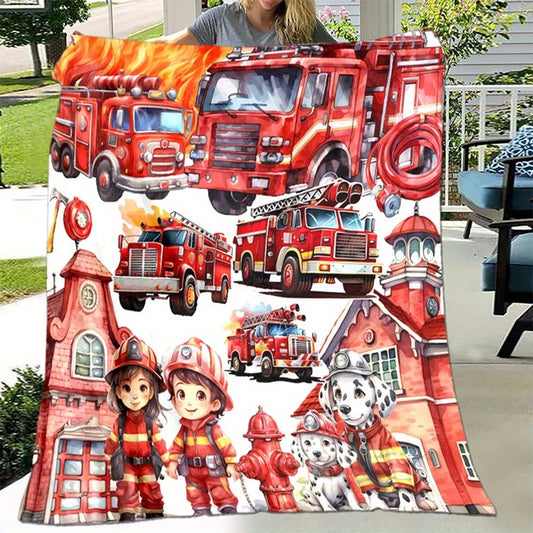 Kids Fire Truck Blanket