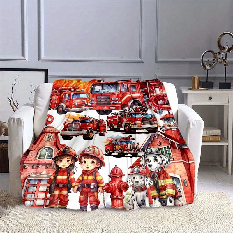 Kids Fire Truck Blanket
