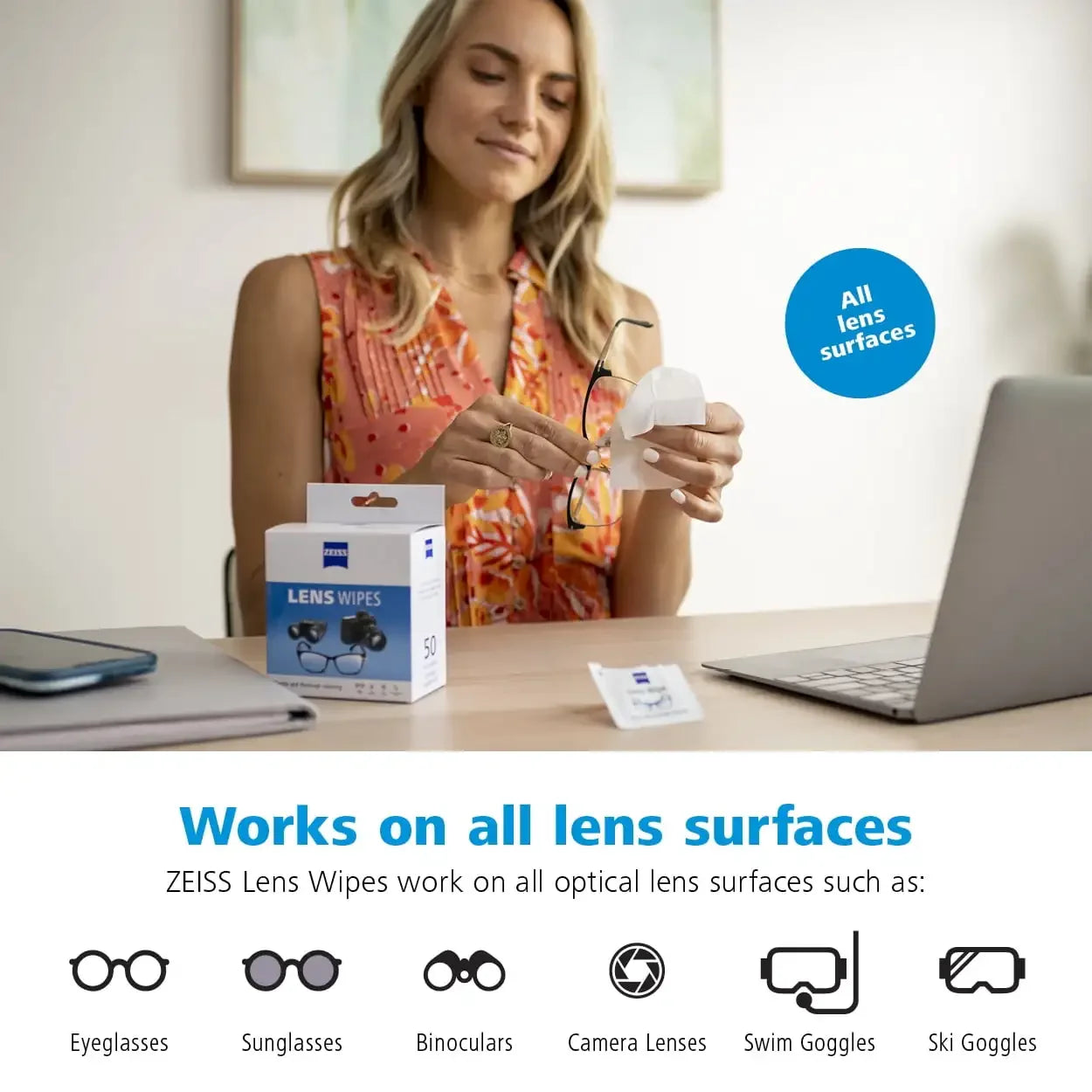 Lens Cleaner Wipes, 100pk