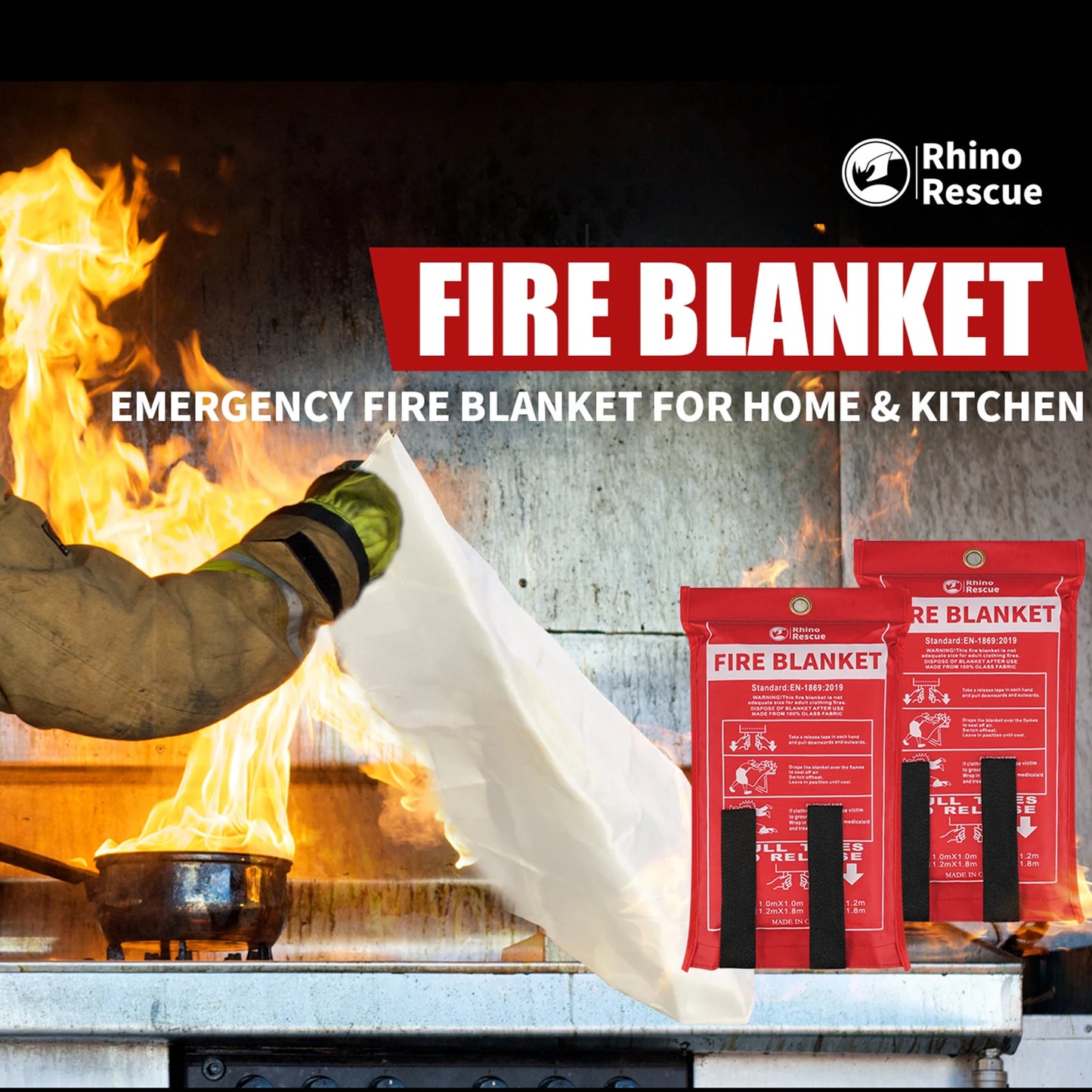 Fire Blanket, 40''×40'' 2pk
