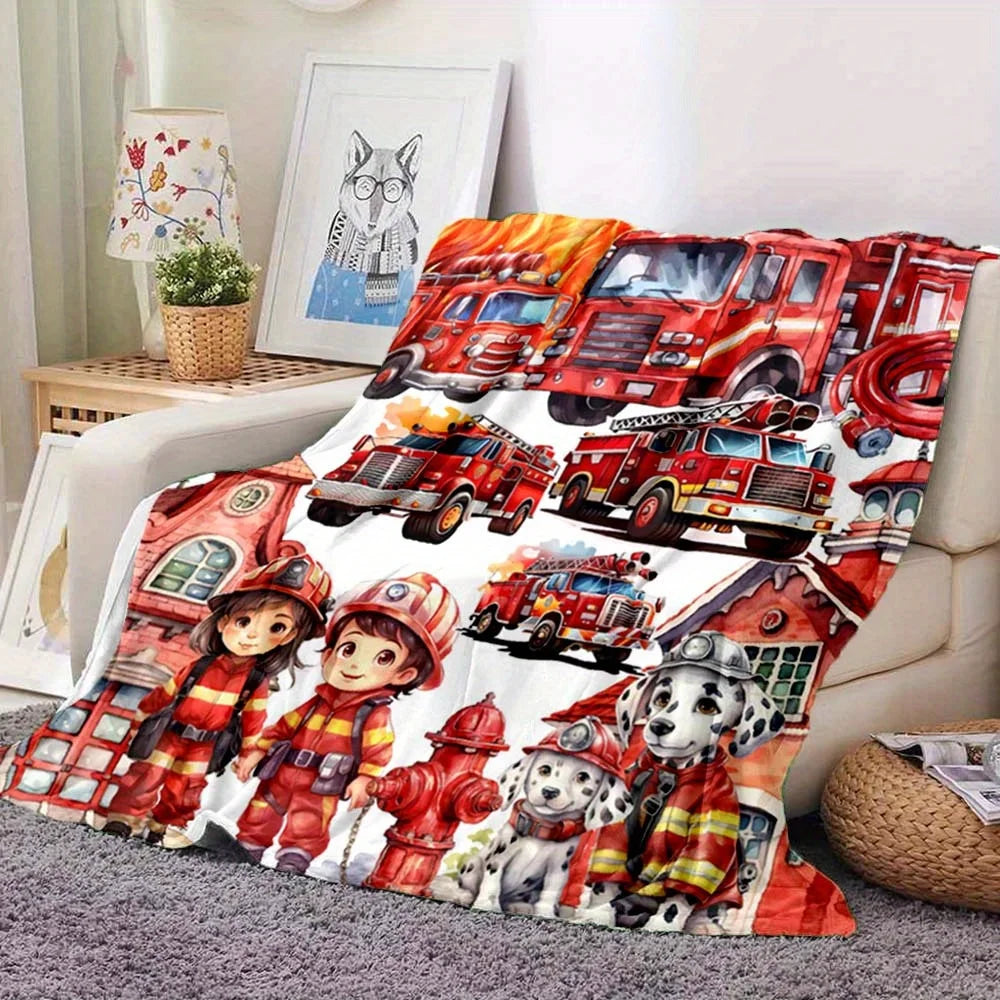 Kids Fire Truck Blanket