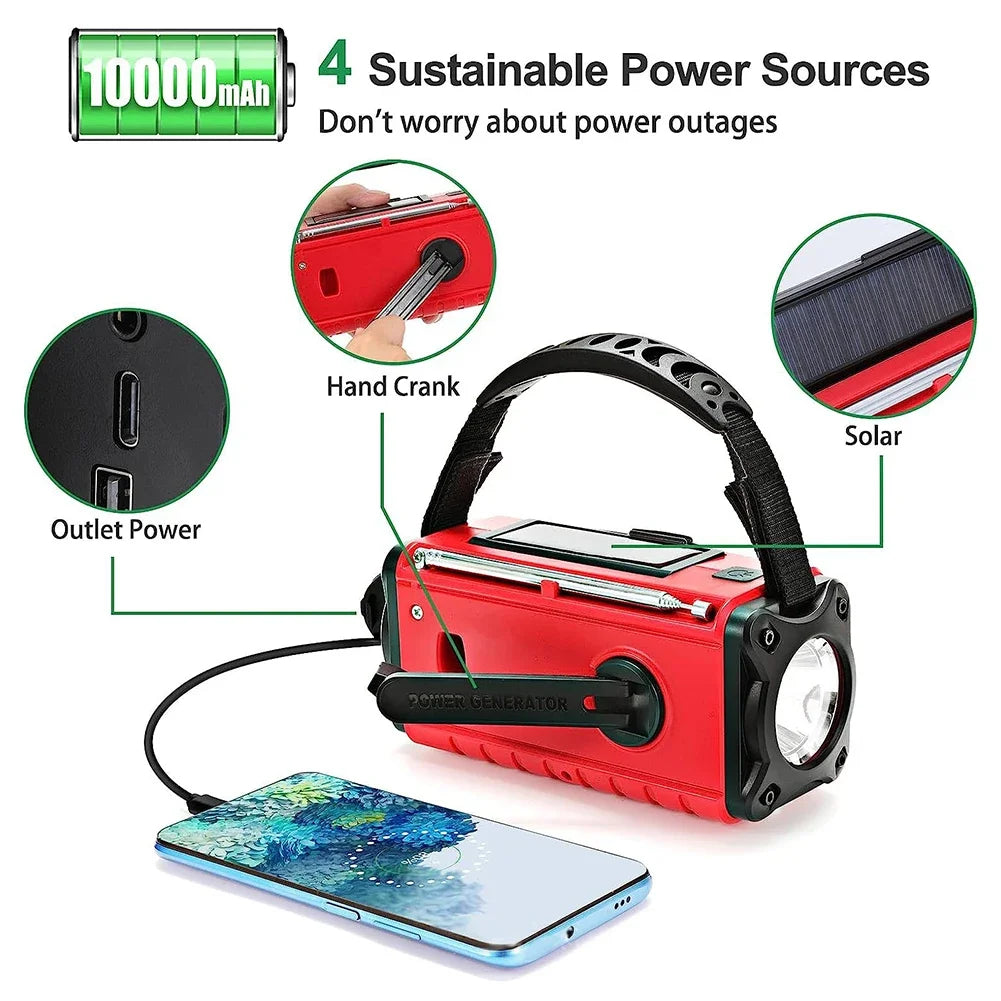 Portable Emergency Hand Crank Solar Radio