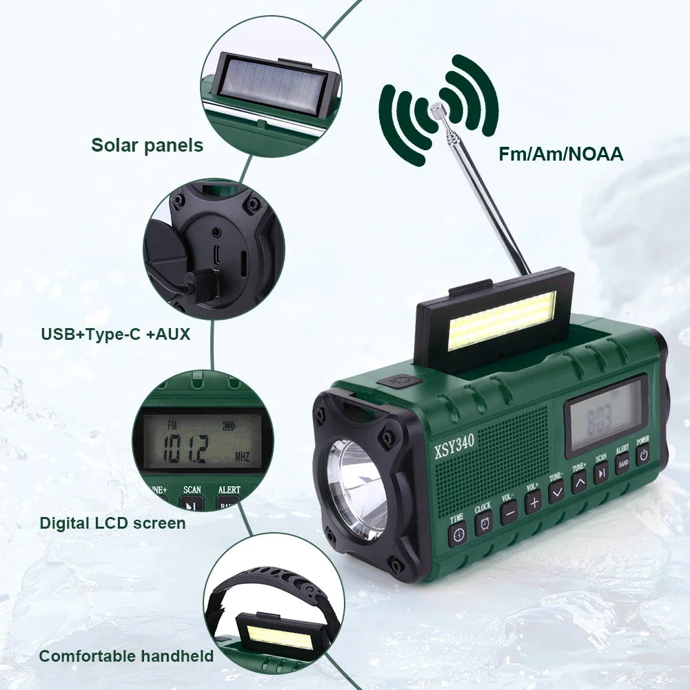 Portable Emergency Hand Crank Solar Radio