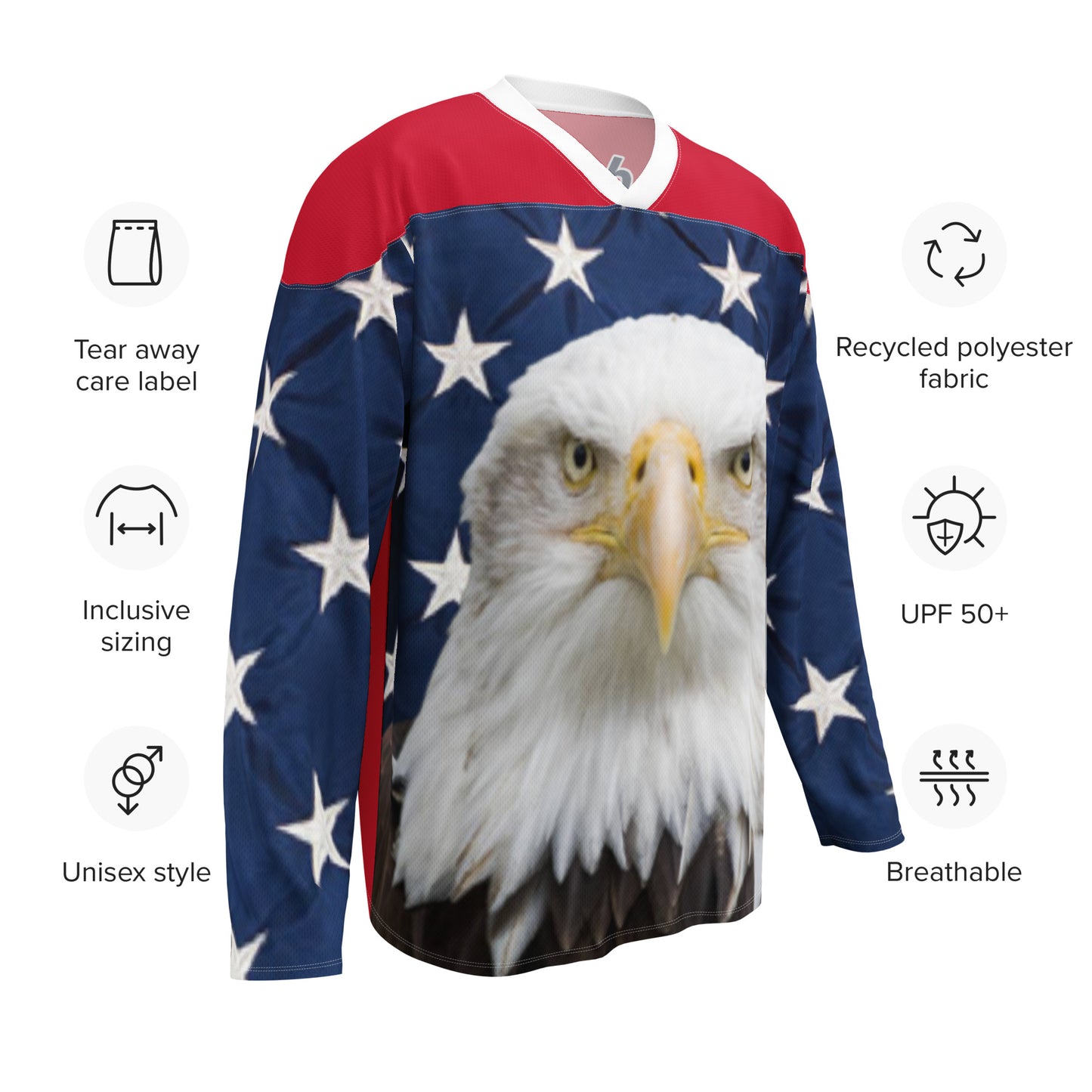 Recycled Patriotic Hockey Jersey