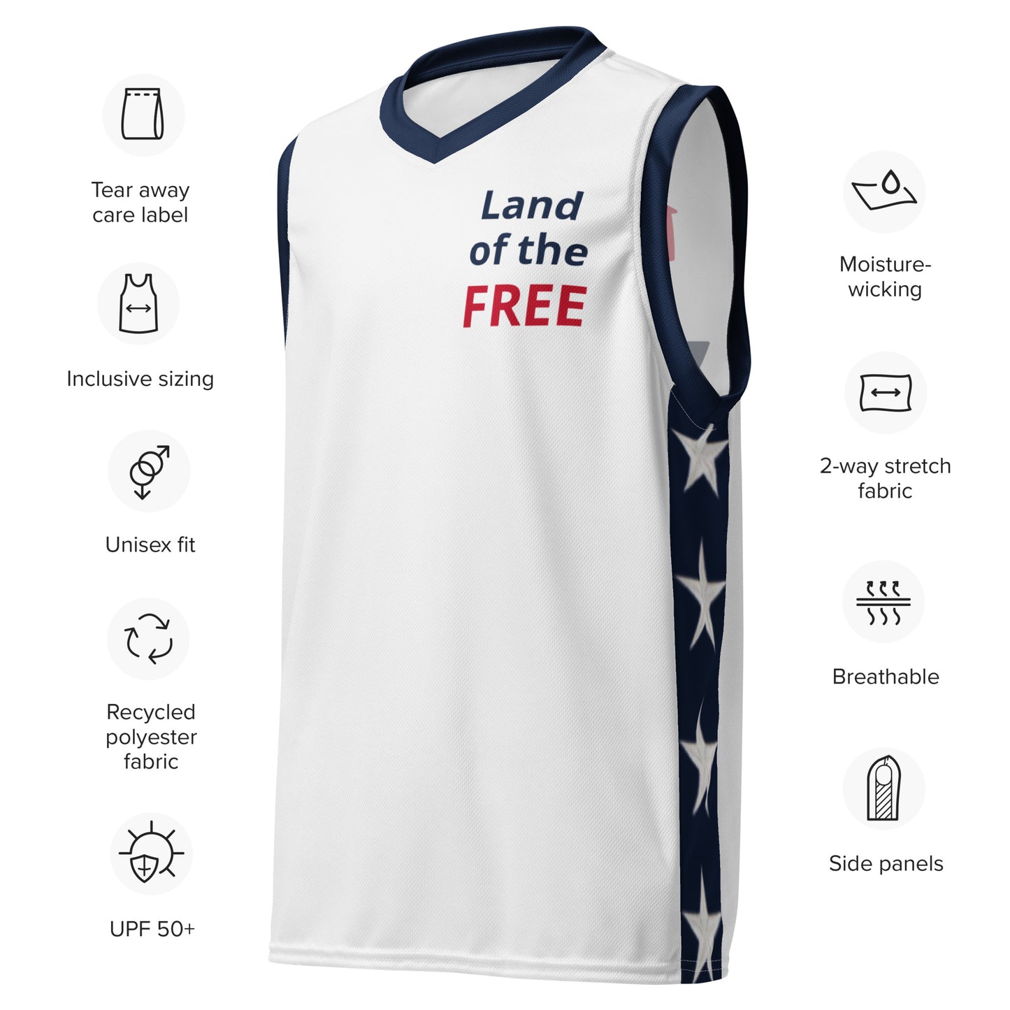 Recycled Patriotic Basketball Jersey