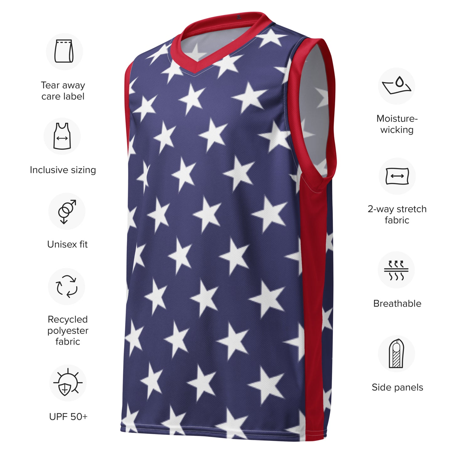 Recycled Patriotic Basketball Jersey