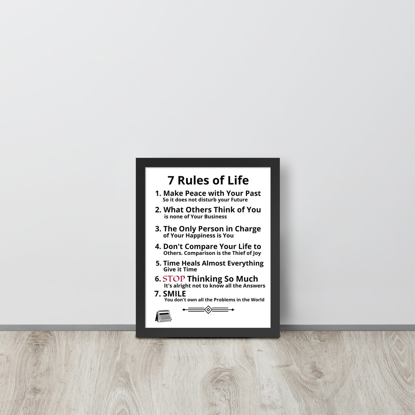 Framed Rules of Life Poster