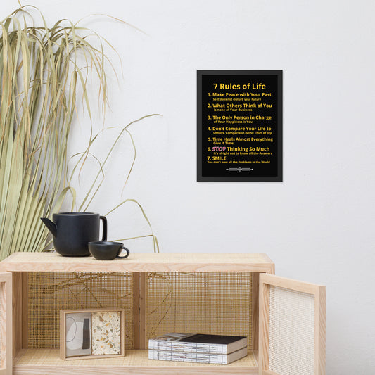 Framed Rules of Life Poster