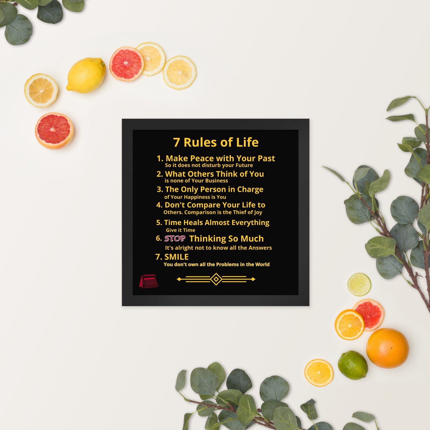 Framed Rules of Life  Poster