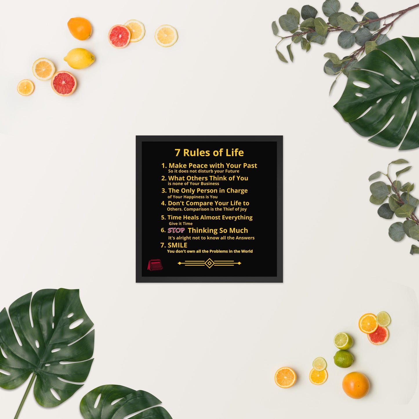 Framed Rules of Life  Poster