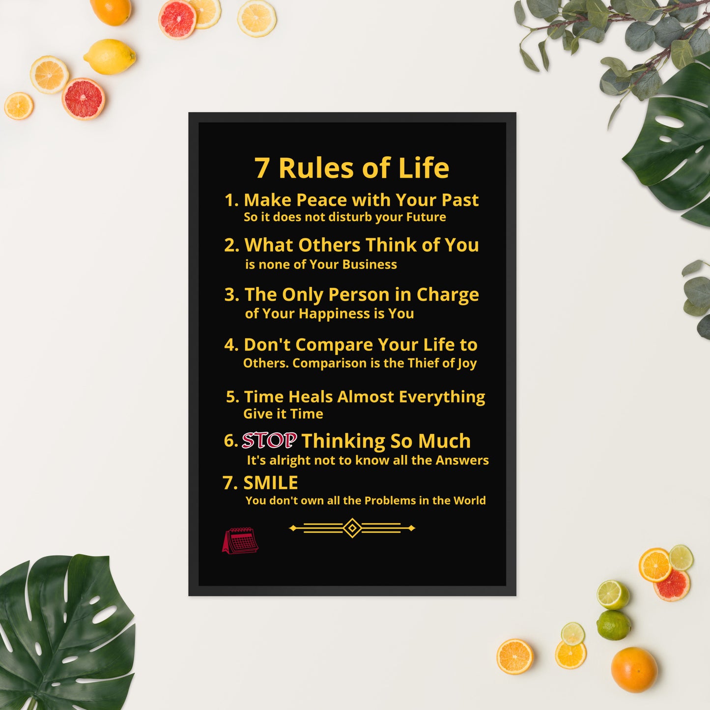 Framed Rules of Life  Poster