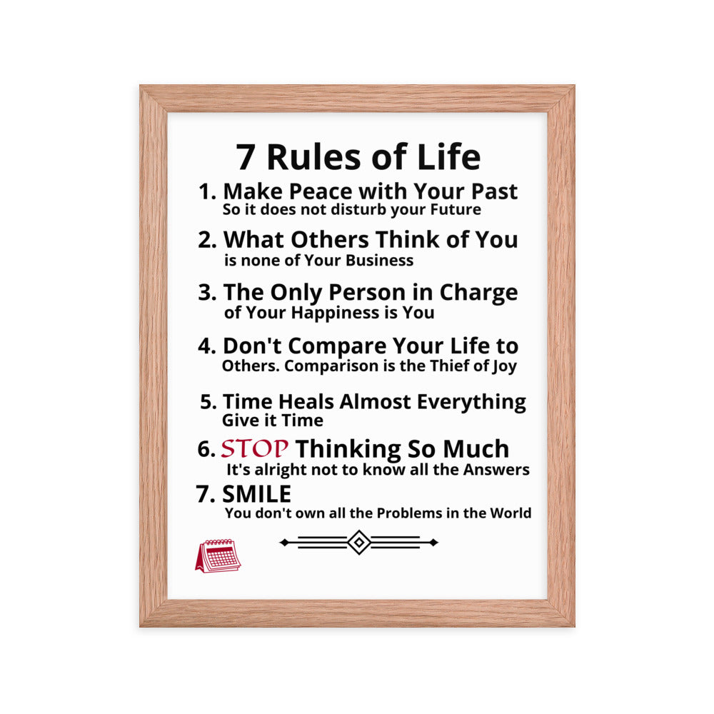 Framed Rules of Life Poster