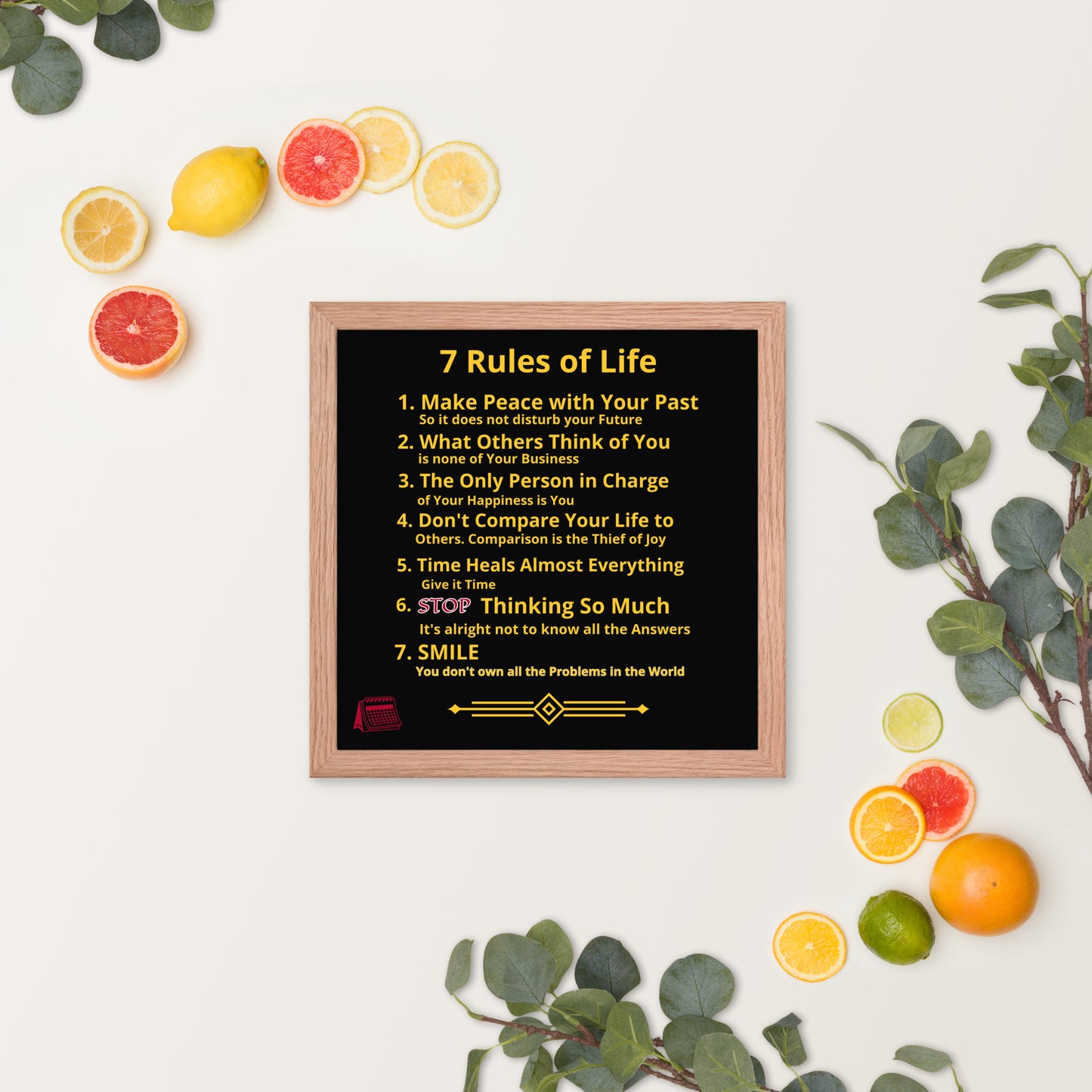 Framed Rules of Life  Poster
