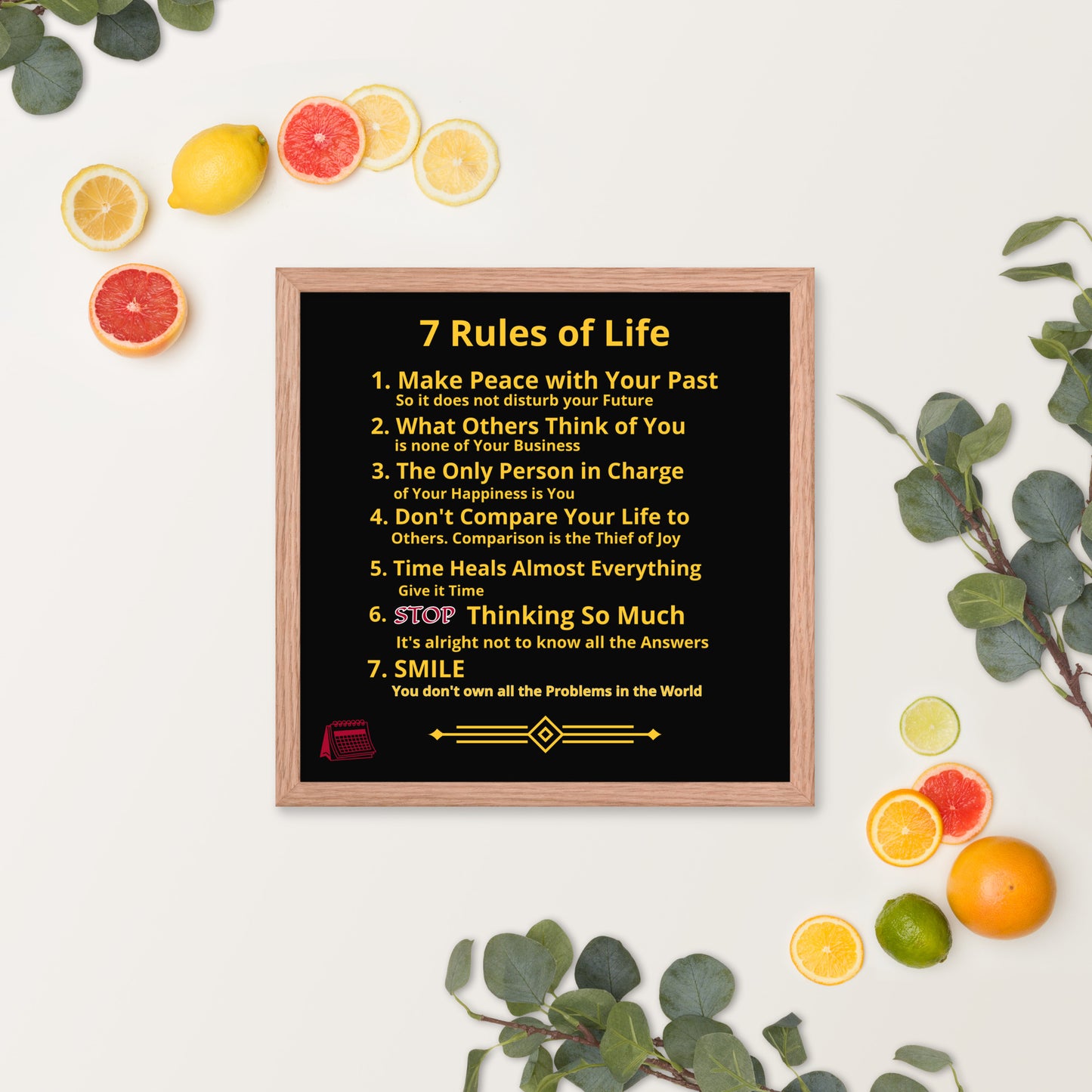 Framed Rules of Life  Poster