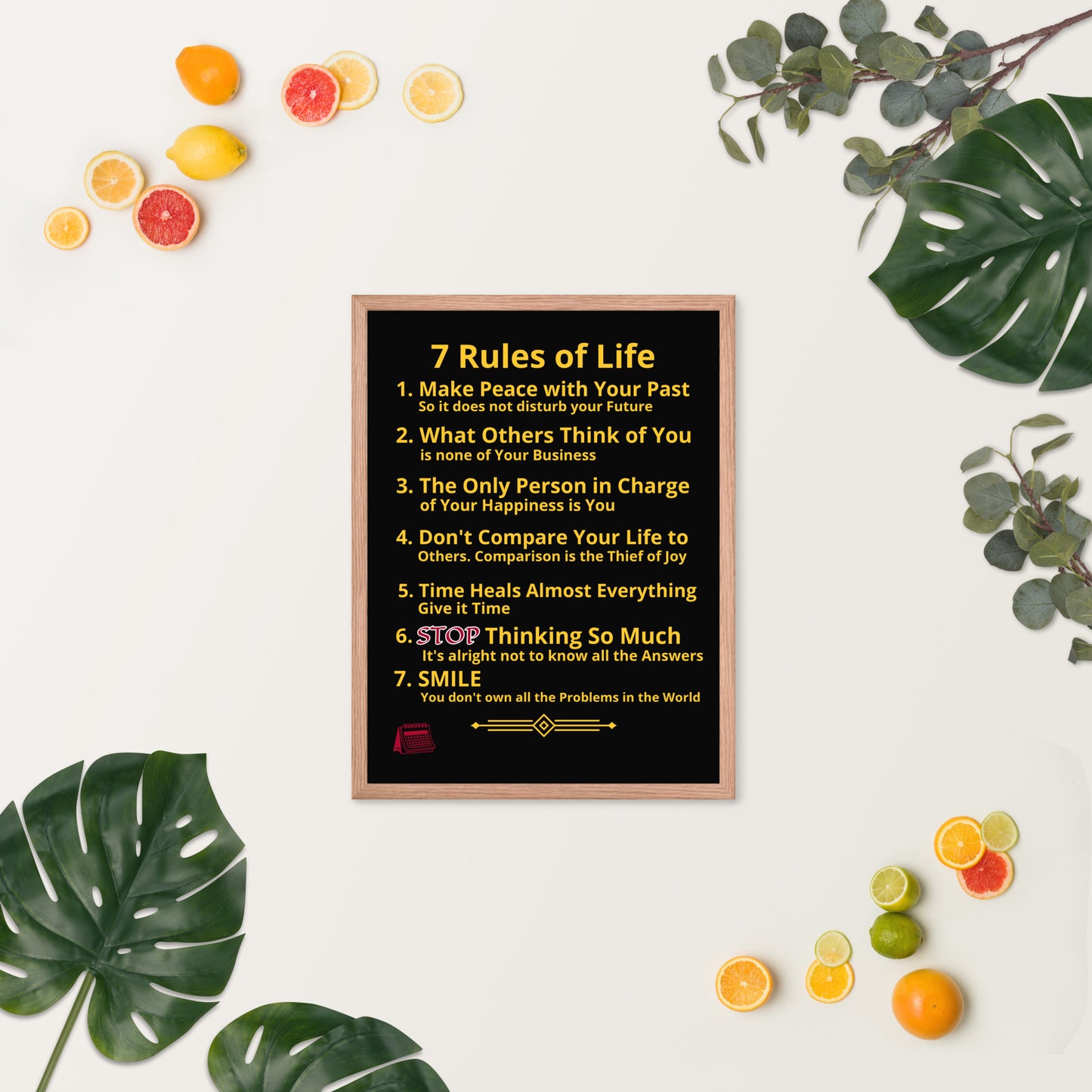 Framed Rules of Life  Poster