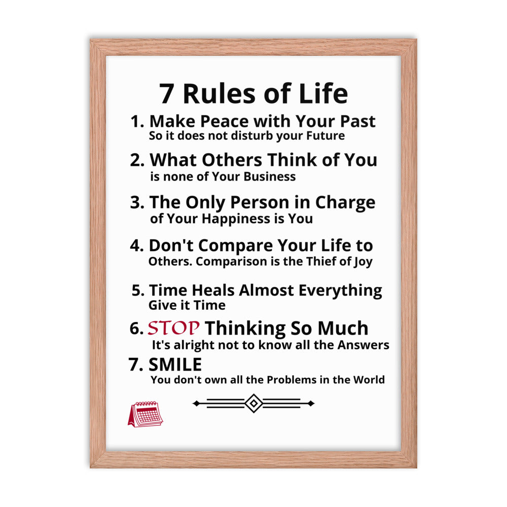 Framed Rules of Life Poster