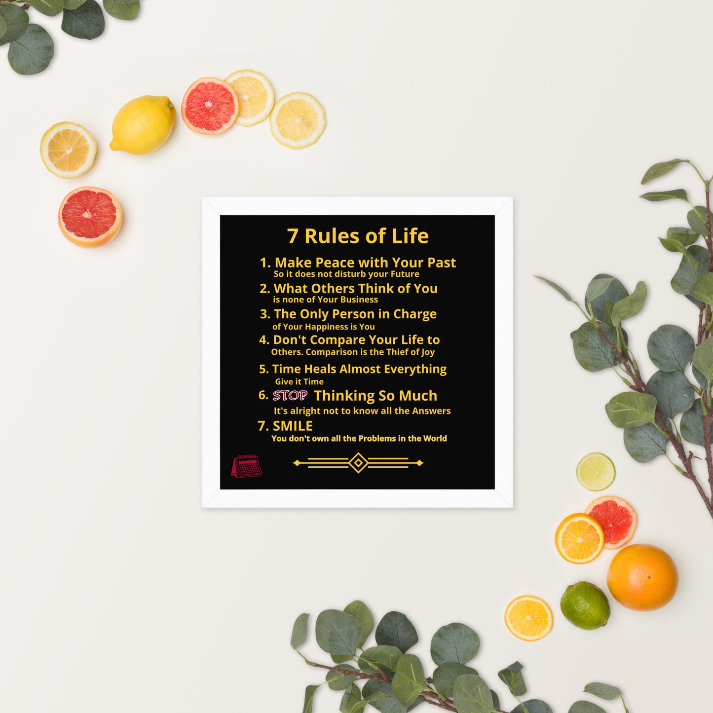 Framed Rules of Life  Poster