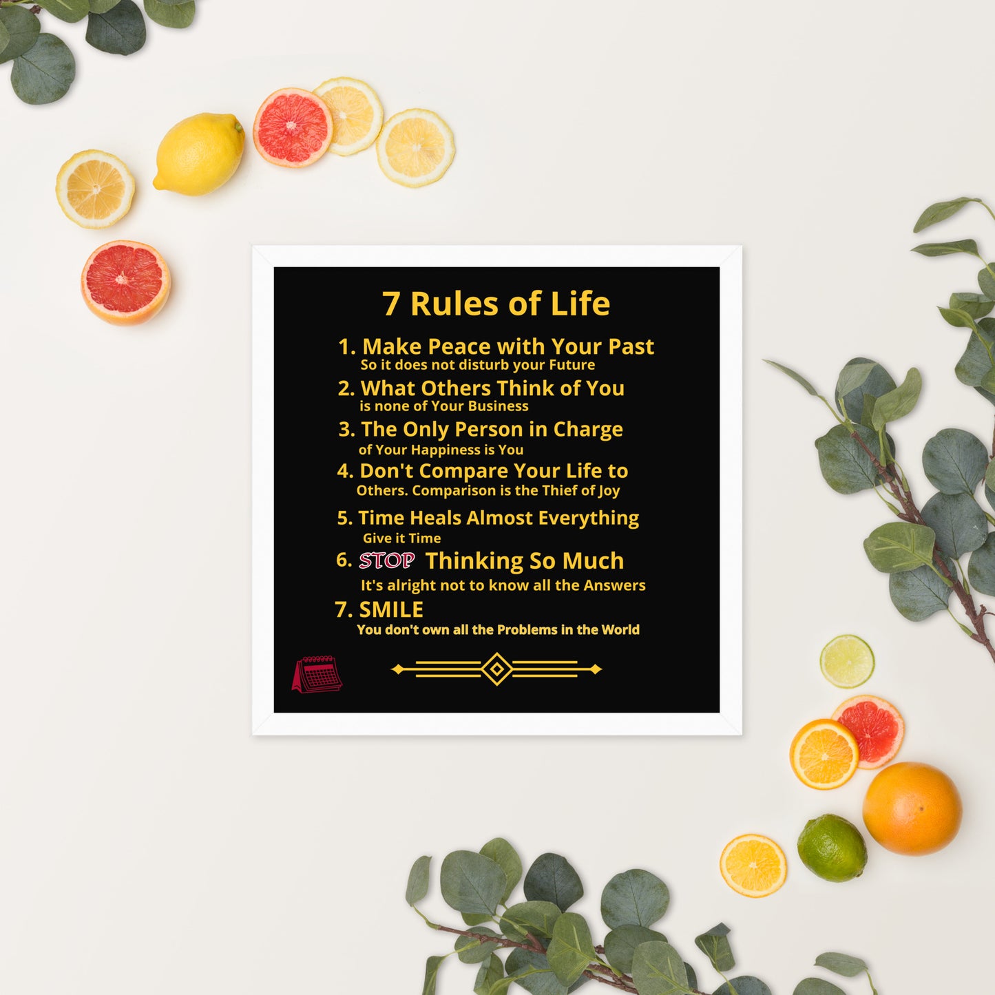 Framed Rules of Life  Poster