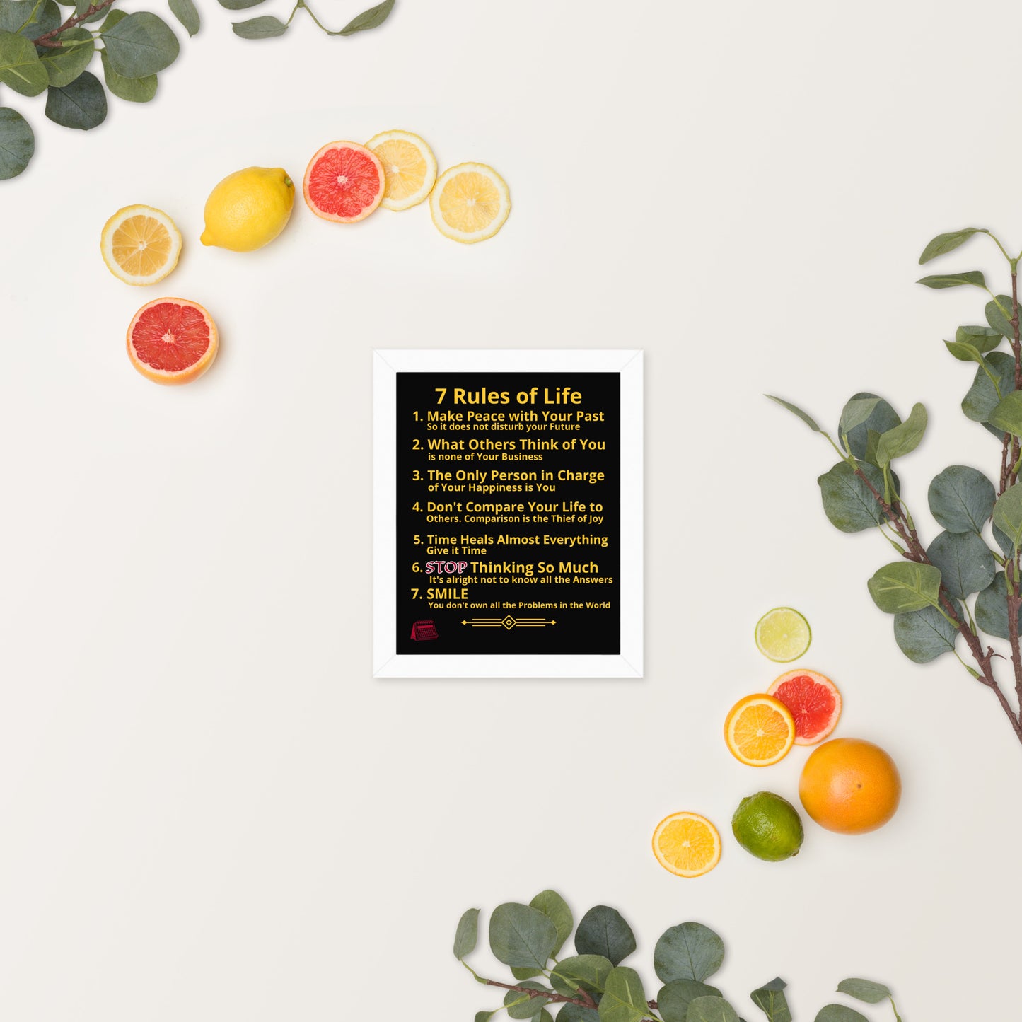 Framed Rules of Life  Poster