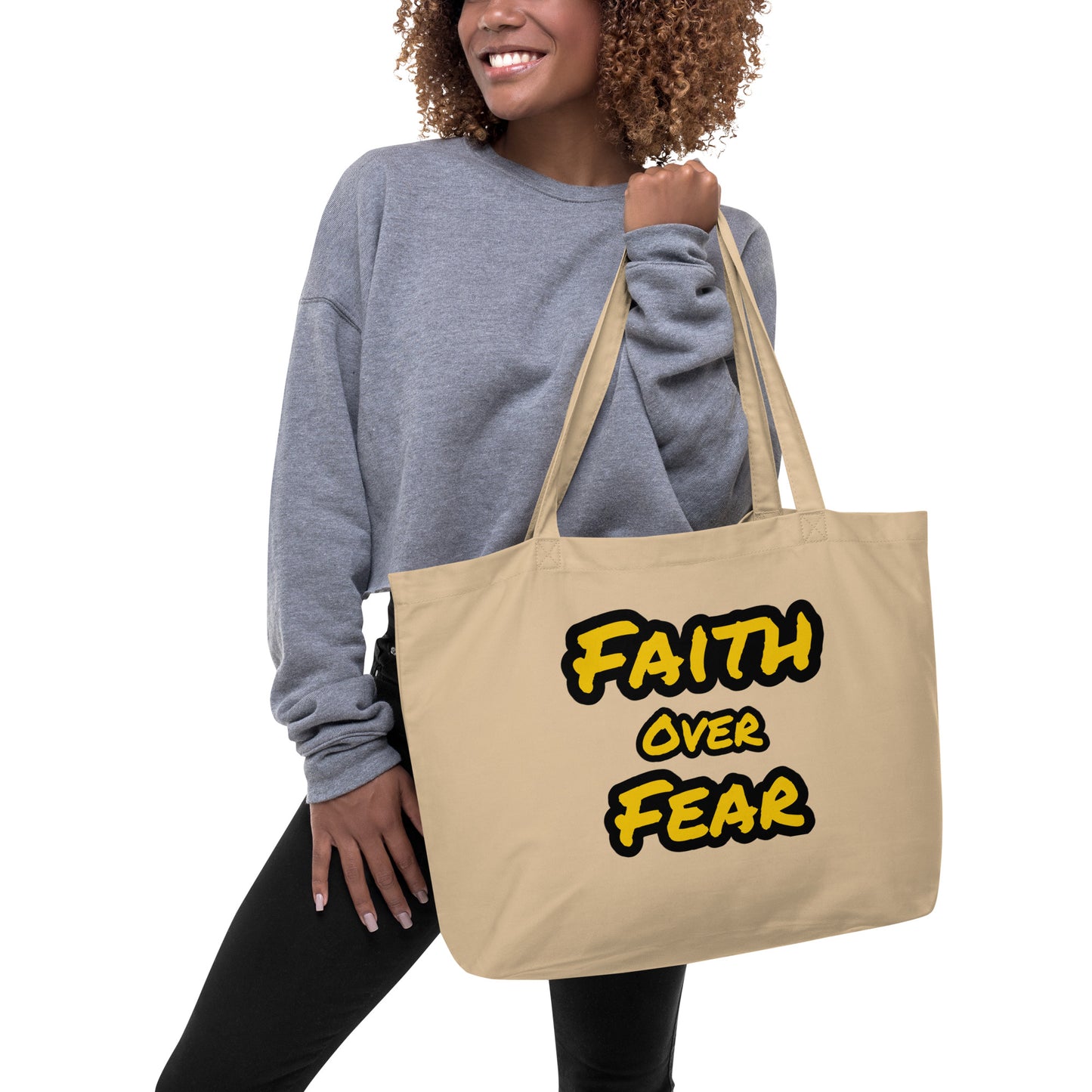 Large Organic Faith Tote Bag