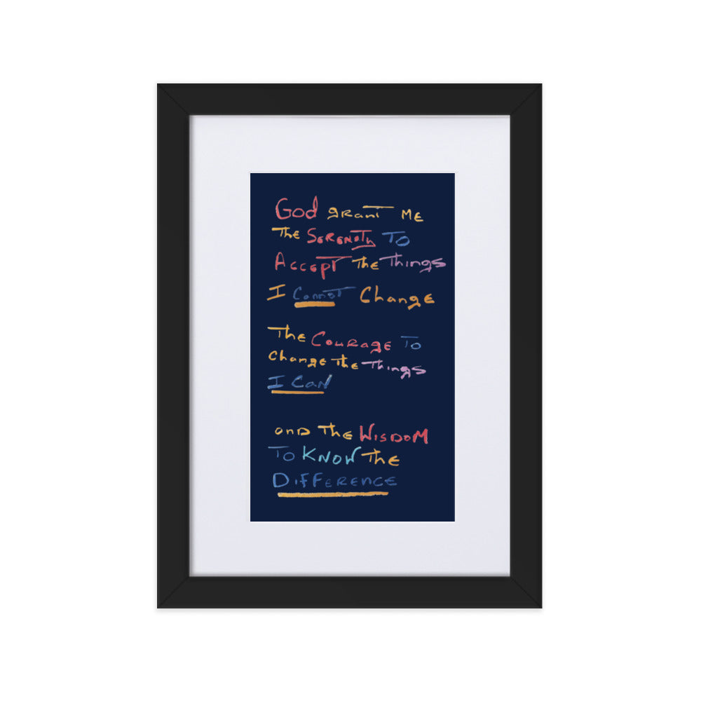 Serenity Prayer Framed Poster With Mat