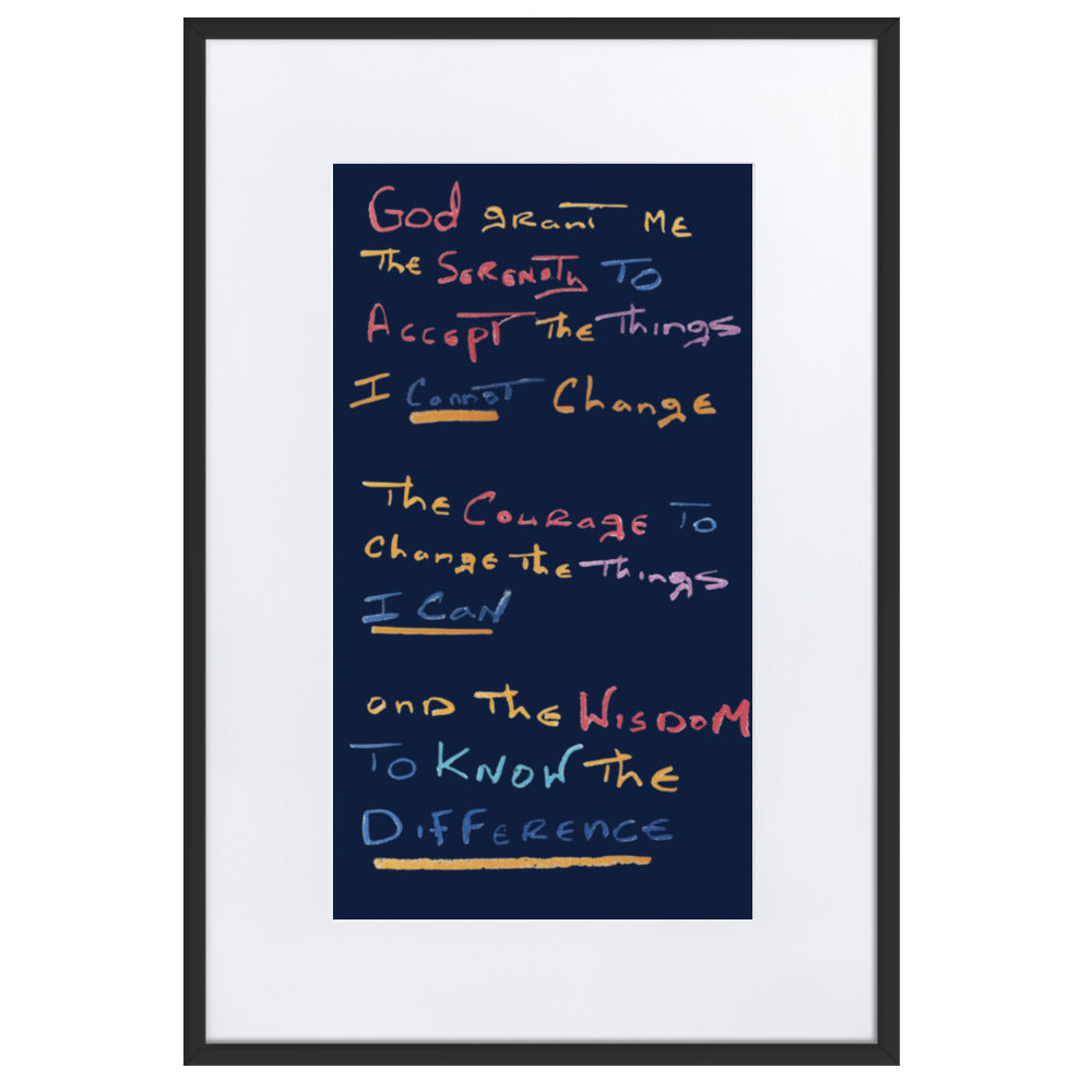 Serenity Prayer Framed Poster With Mat