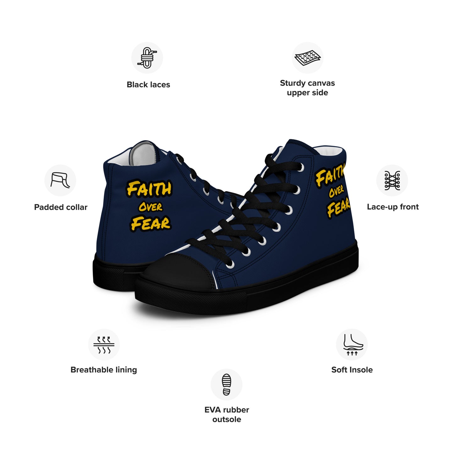 Men’s High Top Canvas Faith Shoes